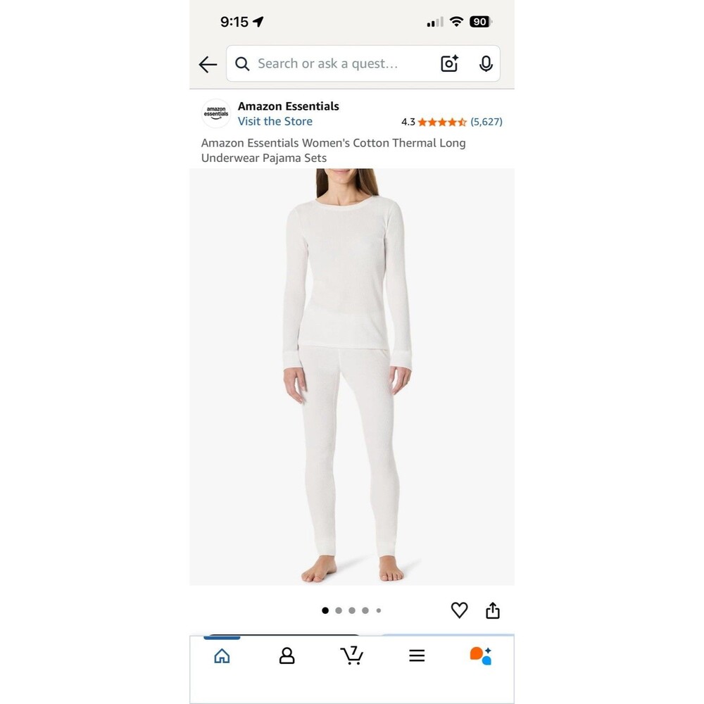 New Women’s Thermal Long Underwear Pajama Set White Size Medium